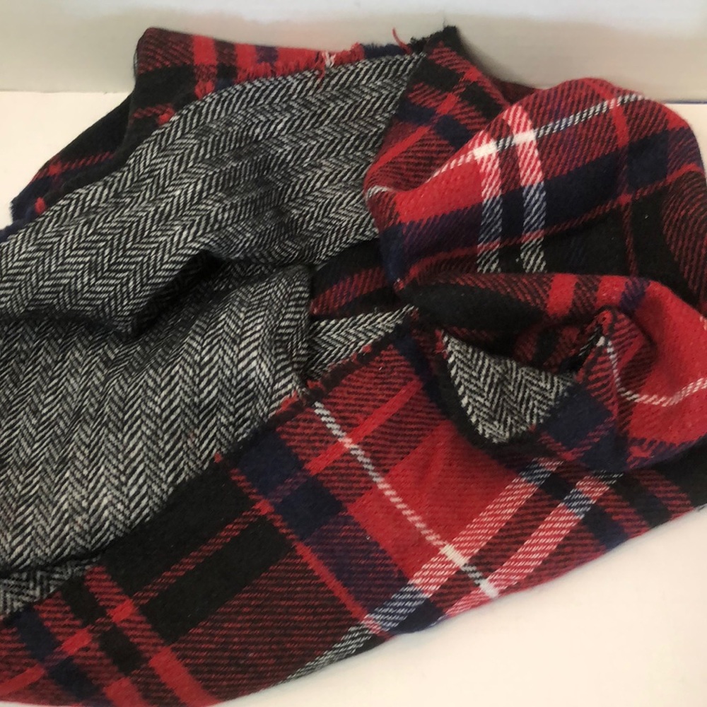 D&Y Reversible Plaid Tweed Acrylic Infinity Scarf Cowl 15 x 64 inches